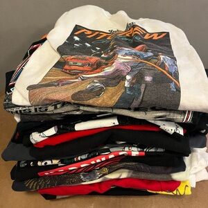 Lot of 35 vintage mixed graphic T-shirt wholesale bundle all themes